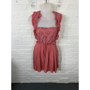 Free People Women's Lace Boho Fit & Flare Dress Sleeveless Dusty Rose Size S